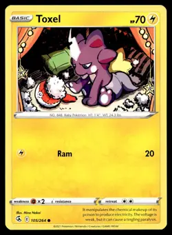 Toxel 105/264 Common Fusion Strike Pokemon Near Mint - Image 1