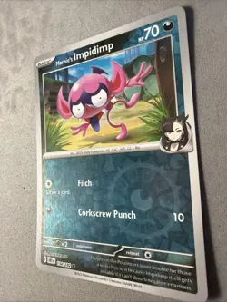 Pokemon TCG * Destined Rivals 134/182 Marnie's Impidimp C * REVERSE HOLO * NM - Image 2