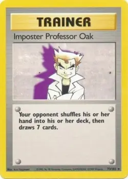 Pokemon TCG - Imposter Professor Oak 73/102 - Rare - Base Unlimited [Heavy Play] - Image 1