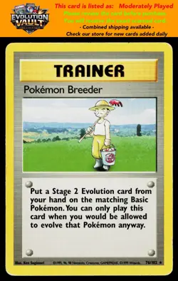 Base Set #076/102 Pokemon Breeder (MP) - Image 1
