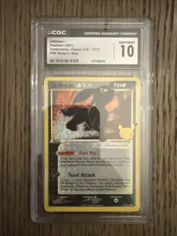 2021 Pokemon Celebrations Umbreon Classic Coll. 17/17 POP series 5 Holo CGC 10 - Image 1