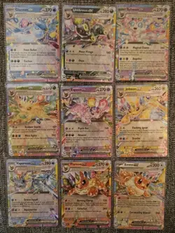 Pokemon Prismatic Evolutions Double Rare EX EEVEE Set Of 9 EEVOLUTIONS Near Mint - Image 1