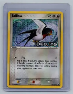 Pokemon TCG Taillow EX Deoxys 80/107 Reverse Holo Stamped MP - Image 1
