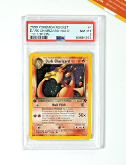 Pokemon PSA 8 Dark Charizard #4 Holo 1ST Edition Team Rocket 2000 English - Image 1