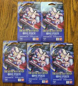 5x One Piece OP14 THE AZURE SEA’S SEVEN Blister Sleeved Packs Sealed - Image 2