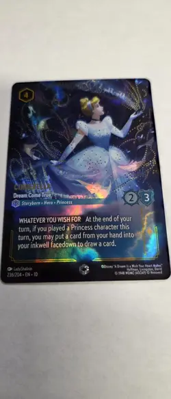 Disney Lorcana Whispers in the Well CINDERELLA Dream Come True ENCHANTED 236/204 - Image 1