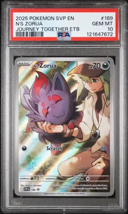 PSA 10 N’s Zorua 189 Journey Together Promo ETB Pokemon Card - Image 1