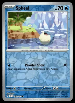 SPHEAL 043/191 Common Surging Sparks Pokemon Reverse Holo NM - Image 1