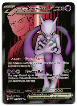 Team Rocket's Mewtwo ex 213/182 - 🌊 Destined Rivals Pokemon TCG 🖤 - NM - Image 1