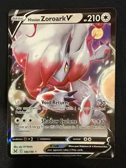 POKEMON TCG HISUIAN ZOROARK V 146/196 LOST ORIGIN HOLO DOUBLE RARE ENGLISH - Image 1
