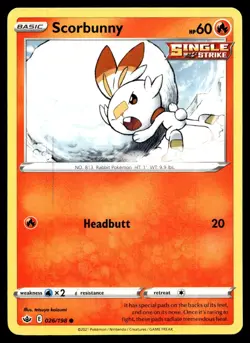Scorbunny 026/198 Common Chilling Reign Pokemon Near Mint - Image 2