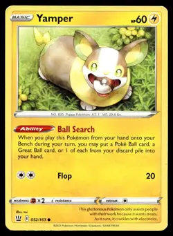 Yamper 052/163 Common Battle Styles Pokemon Moderately Played - Image 2