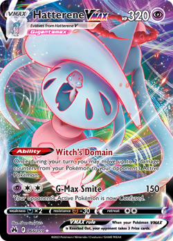 Hatterene VMAX 066/159 Holo VMAX Rare Crown Zenith Pokemon Holo Near Mint - Image 1