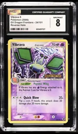 Vibrava δ 24/101 Ex Dragon Frontiers Reverse Holo Rare Pokemon Card CGC 8 - Image 1