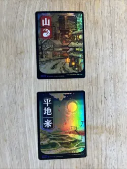 2x Neon Dynasty Full Art Land MTG Cards - Mountain & Plains MP - Image 1
