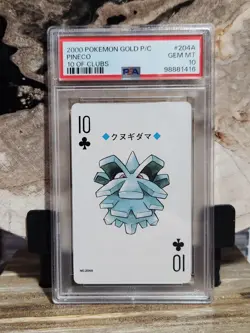 Pokemon PSA 10 GEM MINT Pineco #204A Gold Deck Poker Card 10 Of Clubs - Image 1