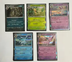 Eevee Prismatic Evolutions Holo 5 Card Set NM - Rare Eeveelutions Umbreon & More - Image 2