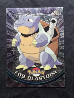 Pokemon Topps Chrome Blastoise #9 Holo 2000 LP - Image 1