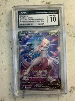MEWTWO V SWSH229 CGC 10 GEM MINT POKEMON GO ELITE TRAINER BOX - Image 1