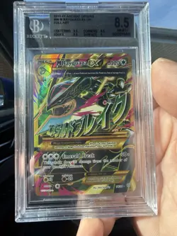 Pokemon BGS 8.5 2015 XY Ancient Origins M Rayquaza EX 98/98 Full Art Holo - Image 1