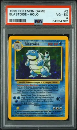1999 Pokemon Game Blastoise Holo #2 2/102 PSA 4 VG - EX Base Set Canadian Seller - Image 1