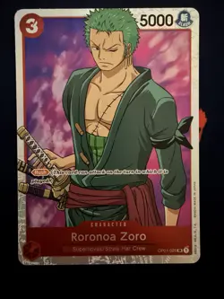 Roronoa Zoro OP01-025 SR English Romance Dawn One Piece Card NM - Image 1