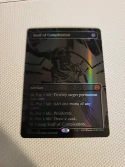 Staff of Compleation (Oil Slick Raised Foil) MTG LIGHTLY PLAYED - Image 1