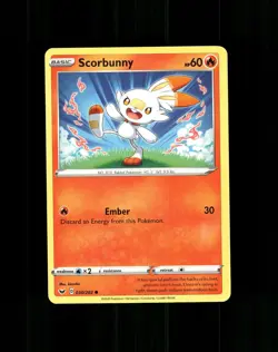 Scorbunny 030/202 Common Sword & Shield Pokemon Near Mint - Image 1