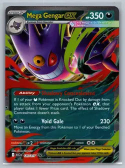 Mega Gengar ex 056/094 Double Rare Phantasmal Flames Pokemon Near Mint - Image 1