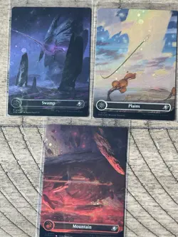 Mountain,Plains, Swamp(Borderless) Galaxy Foil) Edge of Eternities Foil X 3 Lot - Image 1