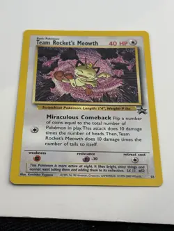 Team Rocket's Meowth 18/53 Wotc Black Star Promo Pokemon NM - Image 5