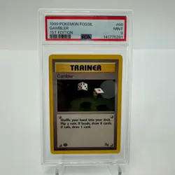 1999 Pokemon Fossil Gambler First Edition #58 PSA Graded 9 Mint! - Image 2