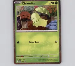 Chikorita (Cosmos Holo) 069 Holo P ME: Mega Evolution Promo NM Pokemon - Image 1