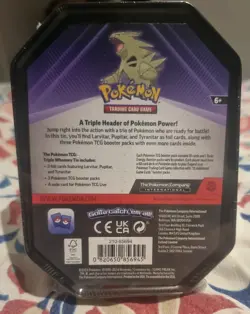 Pokemon TCG Triple Whammy Collector Tin - Tyranitar with 3 Booster Packs - Image 2