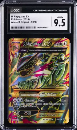 2015 POKEMON ANCIENT ORIGINS HOLO FULL ART #98 M RAYQUAZA EX CGC 9.5 - Image 1