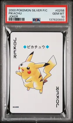 2000 POKEMON SILVER VERSION PLAYING CARDS JOKER #025B PIKACHU PSA 10 - Image 1