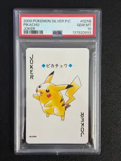 2000 POKEMON SILVER VERSION PLAYING CARDS JOKER #025B PIKACHU PSA 10 - Image 3