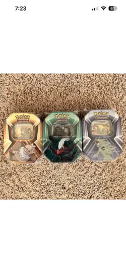 Pokemon Triple whammy Tin Lot (15) 5 each Darkrai Tyranitar Slaking Promo 2024 - Image 5