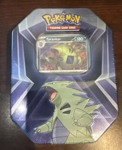Pokemon TCG Tyranitar Triple Whammy Tin Factory Sealed - 3 booster packs - Image 1
