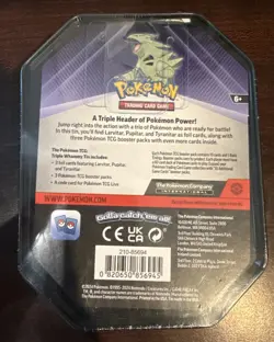 Pokemon TCG Tyranitar Triple Whammy Tin Factory Sealed - 3 booster packs - Image 2