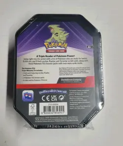 Pokemon TCG Triple Whammy Tyranitar Collector Tin 3 Booster Packs 2024 BRAND NEW - Image 2