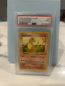 1999 POKEMON BASE SET SHADOWLESS #46/102 CHARMANDER PSA 9 MINT - Image 1