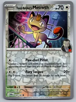 Team Rocket's Meowth 149/182 Common Destined Rivals Pokemon Near Mint - Image 1