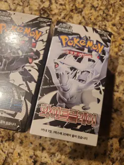 2 Pokemon Black Bolt White Flare Booster Box Lot Korean USA SELLER SEALED NEW - Image 3
