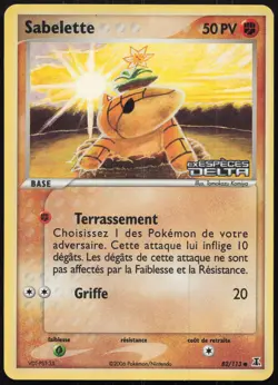Carte Pokemon Sabelette 82/113 Reverse Especes Delta Francais - Image 1