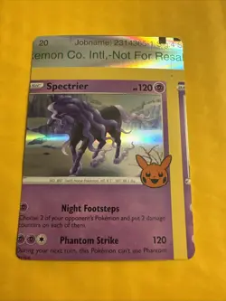 Pokemon Card - Error Miscut NFC Spectrier Trick or Trade 081/196 Holo Rare - Image 1