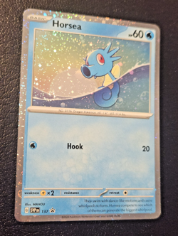 Horsea Cosmo Holo SWIRL Promo Pokemon TCG Card ( SV: Scarlet & Violet #137 A ) - Image 2