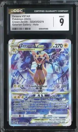 ZERAORA VSTAR CROWN ZENITH GG43/GG70 POKEMON GALARIAN GALLERY HOLO CGC 9 MINT - Image 1