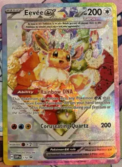 Pokemon TCG Prismatic Evolutions Eevee EX 174 Black Star Promo Card NM Condition - Image 1