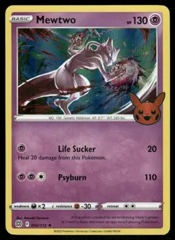 Mewtwo 056/172 Holo Promo Trick or Trade BOOster Pokemon Holo Near Mint - Image 1